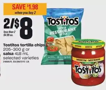 Loblaws Tostitos Tortilla Chips or Salsa offer