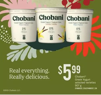 Loblaws Chobani Greek Yogurt offer