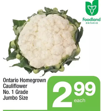 Highland Farms Ontario Homegrown Cauliflower offer