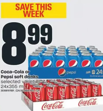 Independent Grocer Coca-Cola or Pepsi Soft Drinks offer