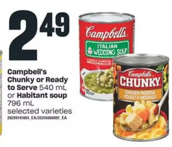 Independent Grocer Campbell's Chunky or Ready to Serve or Habitant Soup offer