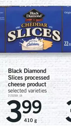 Fortinos Black Diamond Slices Processed Cheese Product offer