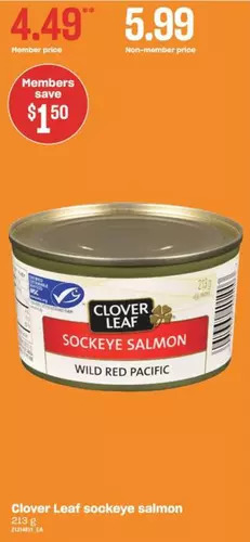Valu-mart Clover Leaf Sockeye Salmon offer