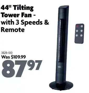 Home Hardware 44" Tilting Tower Fan - With 3 Speeds & Remote offer