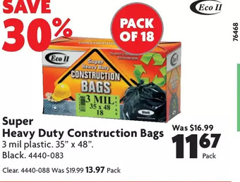 Home Hardware Super Heavy Duty Construction Bags: Black | Clear offer
