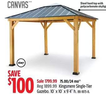 Canadian Tire Canvas Kingsmere Single-Tier Gazebo offer