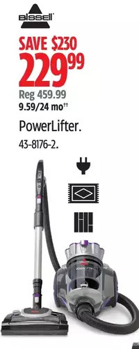 Canadian Tire Bissell Powerlifter Canister Vacuums offer