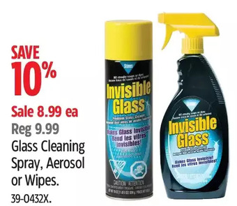 Canadian Tire Invisible Glass Glass Cleaning Spray, Aerosol or Wipes offer