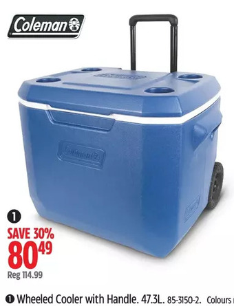 Canadian Tire Coleman Wheeled Cooler with Handle offer