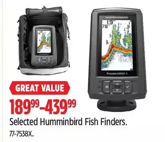 Canadian Tire Humminbird Fish Finders offer