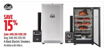 Canadian Tire Bradley 4-Rack Electric Smokers offer