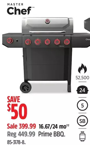 Canadian Tire Master Chef Prime BBQ offer