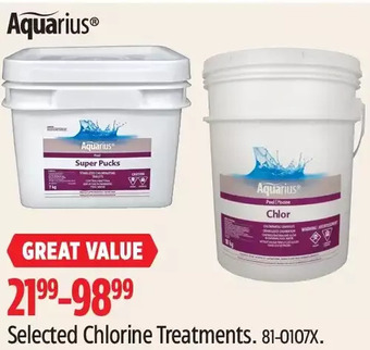 Canadian Tire Aquarius Chlorine Treatments offer