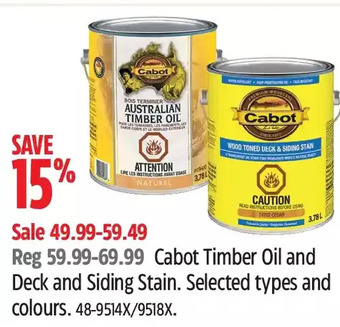 Canadian Tire Cabot Timber Oil and Deck and Siding Stain offer