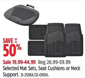 Canadian Tire Mat Sets, Seat Cushions or Neck Support offer