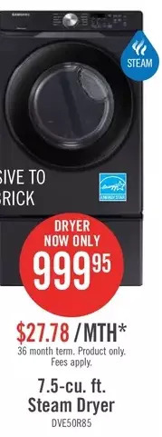 The Brick Samsung 7.5-Cu. Ft. Steam Dryer offer