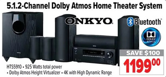 2001 Audio Video Onkyo 5.1.2-Channel Dolby Atmos Home Theater System offer