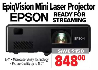 2001 Audio Video Epson Epiqvision Mini Laser Projector offer
