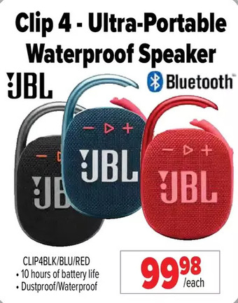 2001 Audio Video Jbl Clip 4 - Ultra-Portable Waterproof Speaker offer