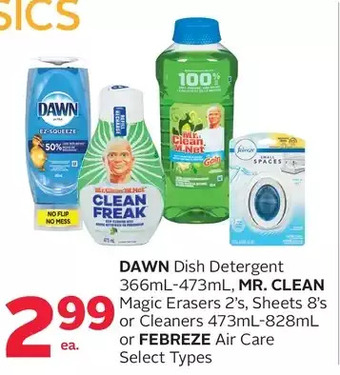 Rexall Dawn Dish Detergent, Mr. Clean Magic Erasers, Sheets or Cleaners or Febreze Air Care offer