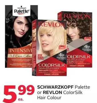 Rexall Schwarzkopf Palette or Revlon Colorsilk Hair Colour offer