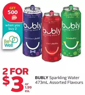 Rexall Bubly Sparkling Water offer