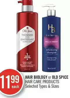 Shoppers Drug Mart Hair Biology or Old Spice Hair Care Products offer