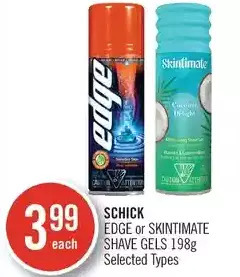 Shoppers Drug Mart Schick Edge or Skintimate Shave Gels offer