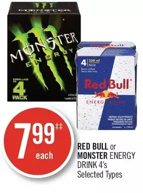 Shoppers Drug Mart Red Bull or Monster Energy Drink offer