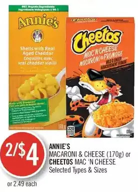 Shoppers Drug Mart Annie's Macaroni & Cheese or Cheetos Mac 'n Cheese offer