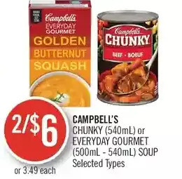 Shoppers Drug Mart Campbell's Chunky or Everyday Gourmet Soup offer