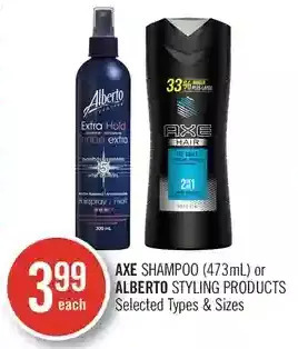 Shoppers Drug Mart Axe Shampoo or Alberto Styling Products offer