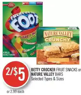 Shoppers Drug Mart Betty Crocker Fruit Snacks or Nature Valley Bars offer