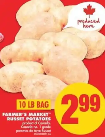 No Frills Farmer's Market Russet Potatoes 10lb. offer