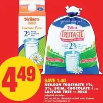 No Frills Neilson Trustaste 1%, 2% , Skim, Chocolate Lactose Free 2L Milk offer