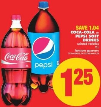 No Frills Coca-Cola Pepsi Soft Drinks 2L offer