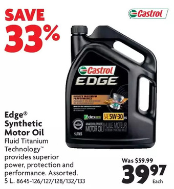 Home Hardware Edge Synthetic Motor Oil offer