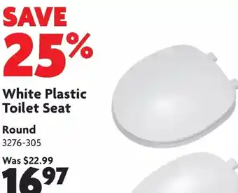 Home Hardware White Plastic Toilet Seat: Round offer