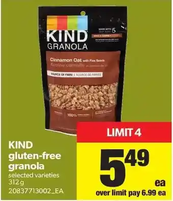 Real Canadian Superstore Kind gluten-free granola offer