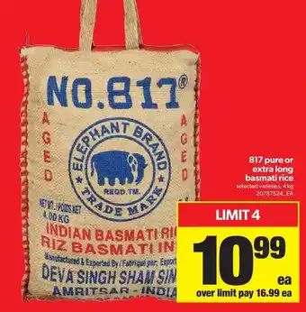 Real Canadian Superstore 817 pure or extra long basmati rice offer