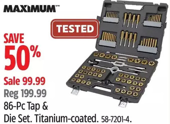 Canadian Tire Maximum 86-pc tap & die set offer