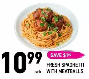 Fresh spaghetti with meatballs