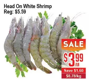 Skyland Foodmart Head on white shrimp offer