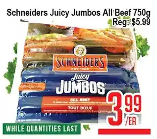 Skyland Foodmart Schneiders juicy jumbos all beef offer