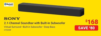Visions Electronics Sony 2.1-channel soundbar with built-in subwoofer offer