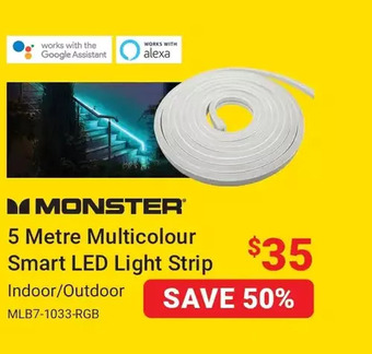 Visions Electronics Monster 5 metre multicolour smart led light strip offer