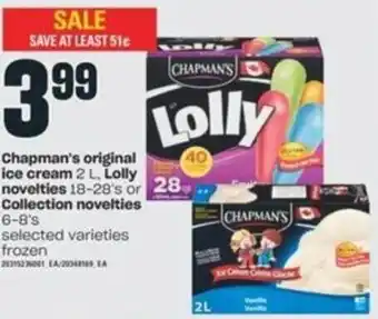 Valu-mart Chapman's Original Ice Cream 2L, Lolly Novelties, Collection Novelties offer