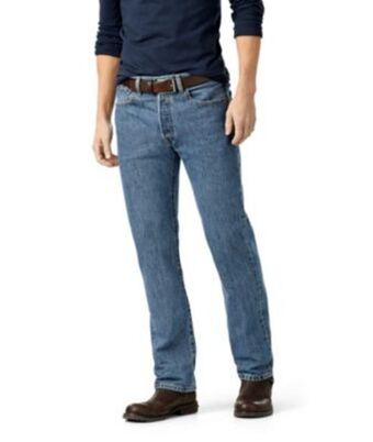Mark's Men's 501 original fit stone washed jeans - denim offer