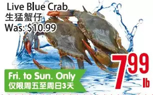 Bestco Food Mart Live blue crab offer