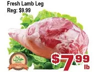 Top Food Supermarket Fresh lamb leg offer